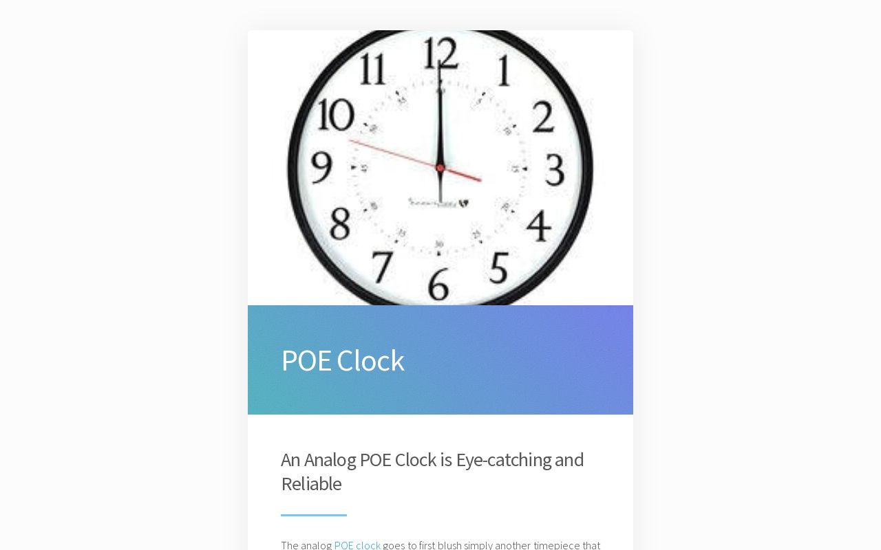 School POE Clocks